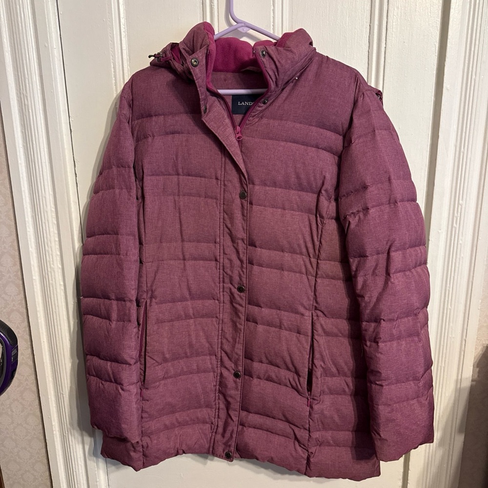 Lands' End Women's sz18 Plum Puffer Jacket